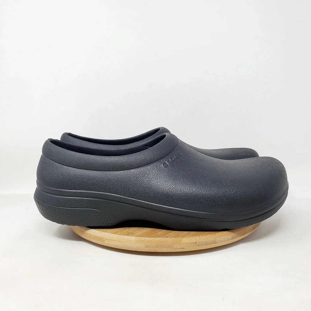 Crocs‎ On The Clock Shoes Mens 11 Black Clog Slip On Work Slip Resistant Kitchen